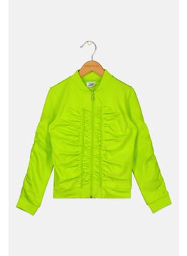 FREDDY Kids Girl Brand Logo Long Sleeves Sweatshirt, Lime  - Image 1
