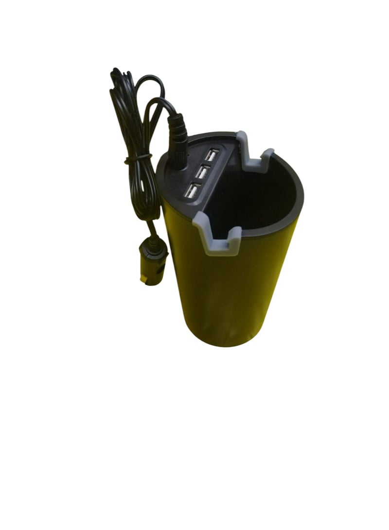 Generic 12V USB Car Charger for Cup Holder, Multi-Port Adapter for Phones, Tablets, GPS, and More. - Image 1