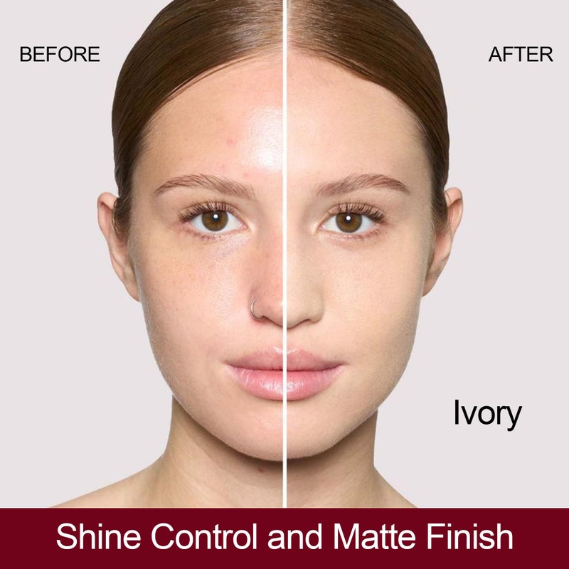 FV Matte Waterproof Foundation-Longwear Transfer-Proof, with Medium to Full Coverage, Oil-control & Lightweight, Liquid Foundation Makeup for Normal/Oily skin, 30g, Ivory - Image 2