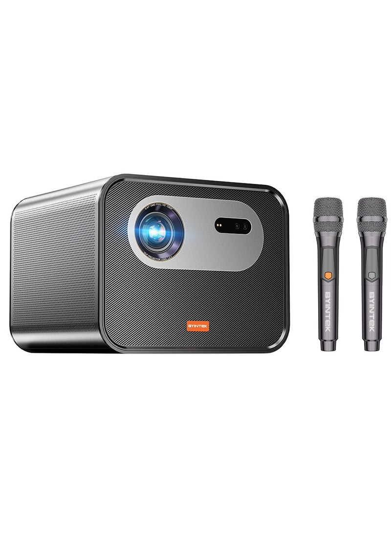 باينتيك - جهاز عرض BYINTEK R90 Max Native Full HD 1920 * 1080p DLP، جهاز عرض ثلاثي الأبعاد مع تركيز تلقائي TOF وميكروفون، 2200 ANSI، Android 11.0، دعم 4K، للسينما المنزلية/KTV/الأعمال/الألعاب/PowerPoint - Image 1