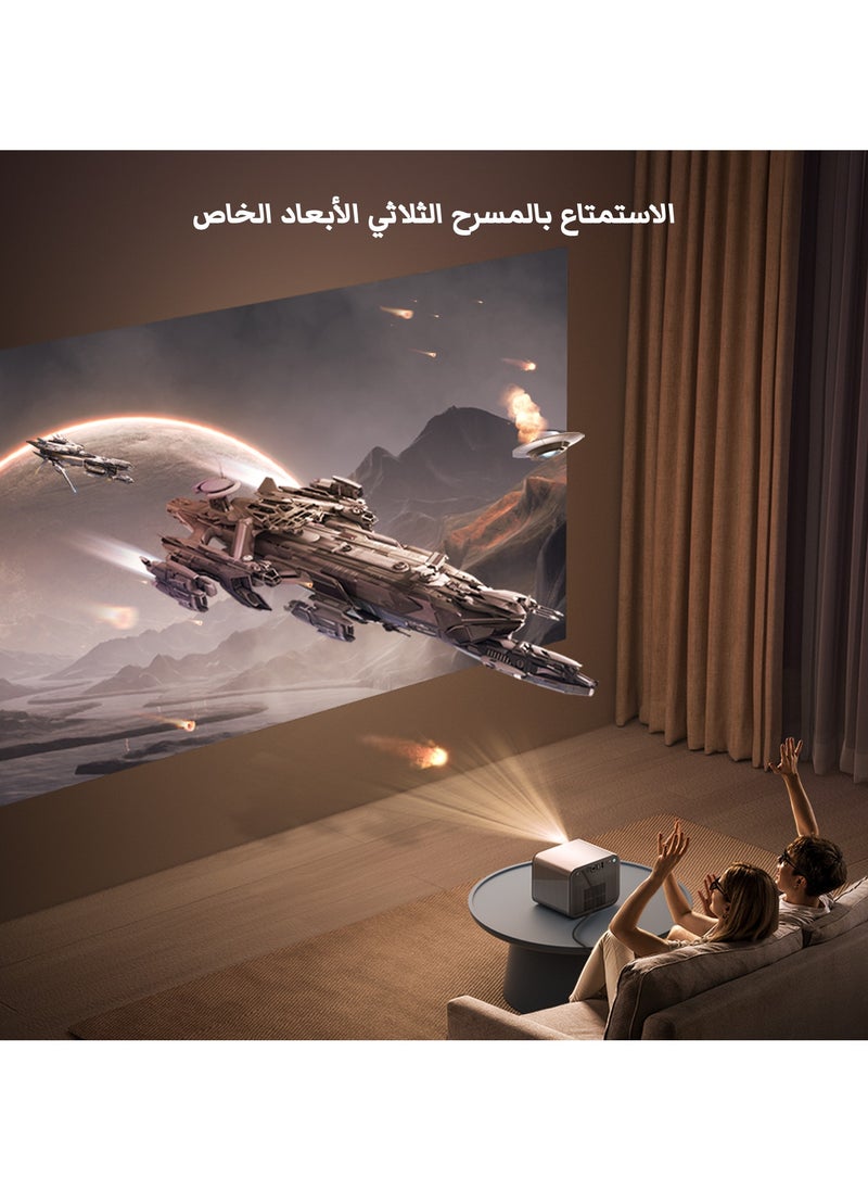 باينتيك - جهاز عرض BYINTEK R90 Max Native Full HD 1920 * 1080p DLP، جهاز عرض ثلاثي الأبعاد مع تركيز تلقائي TOF وميكروفون، 2200 ANSI، Android 11.0، دعم 4K، للسينما المنزلية/KTV/الأعمال/الألعاب/PowerPoint - Image 1
