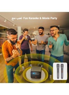 باينتيك جهاز عرض BYINTEK R90 Max Native Full HD 1920 * 1080p DLP، جهاز عرض ثلاثي الأبعاد مع تركيز تلقائي TOF وميكروفون، 2200 ANSI، Android 11.0، دعم 4K، للسينما المنزلية/KTV/الأعمال/الألعاب/PowerPoint  - Image 2