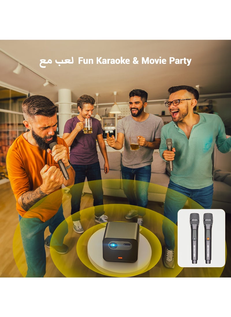 باينتيك - جهاز عرض BYINTEK R90 Max Native Full HD 1920 * 1080p DLP، جهاز عرض ثلاثي الأبعاد مع تركيز تلقائي TOF وميكروفون، 2200 ANSI، Android 11.0، دعم 4K، للسينما المنزلية/KTV/الأعمال/الألعاب/PowerPoint - Image 1