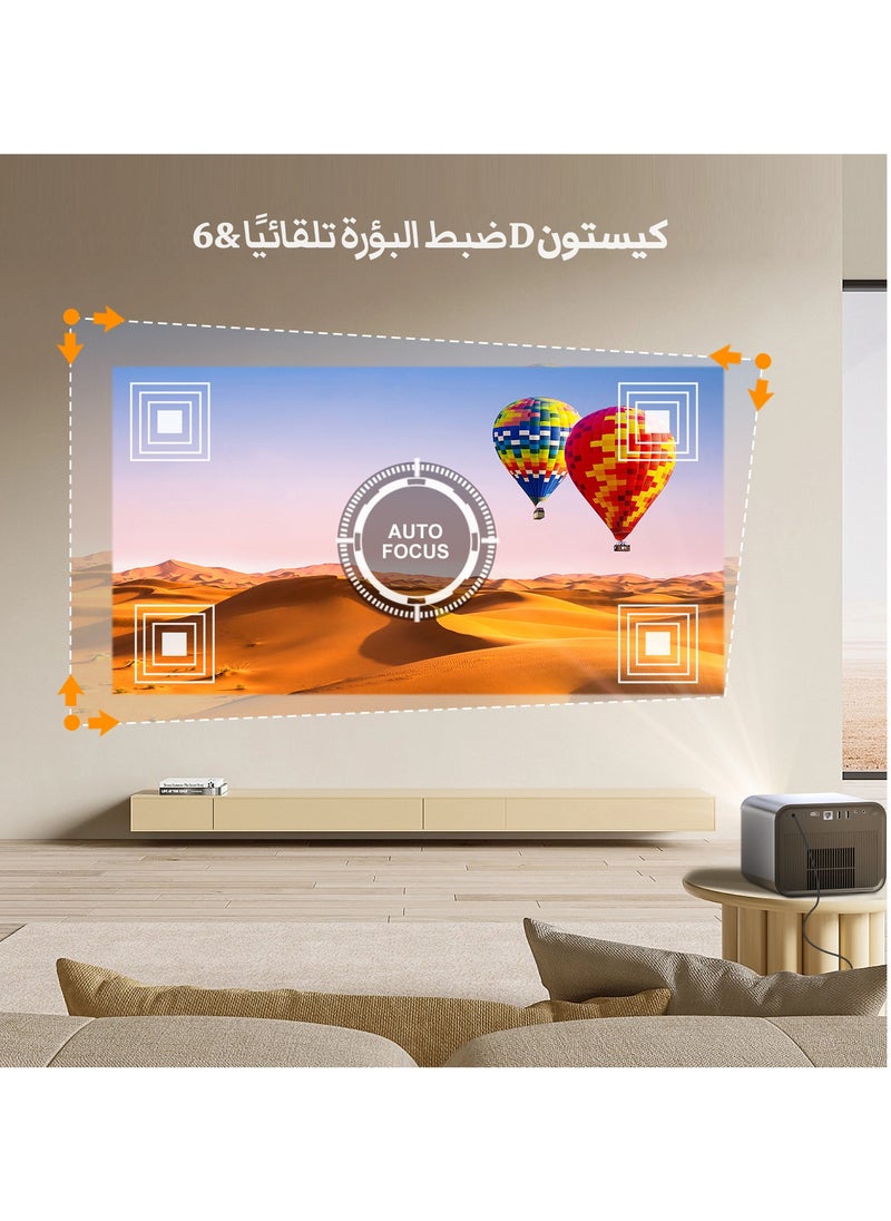 باينتيك - جهاز عرض BYINTEK R90 Max Native Full HD 1920 * 1080p DLP، جهاز عرض ثلاثي الأبعاد مع تركيز تلقائي TOF وميكروفون، 2200 ANSI، Android 11.0، دعم 4K، للسينما المنزلية/KTV/الأعمال/الألعاب/PowerPoint - Image 1