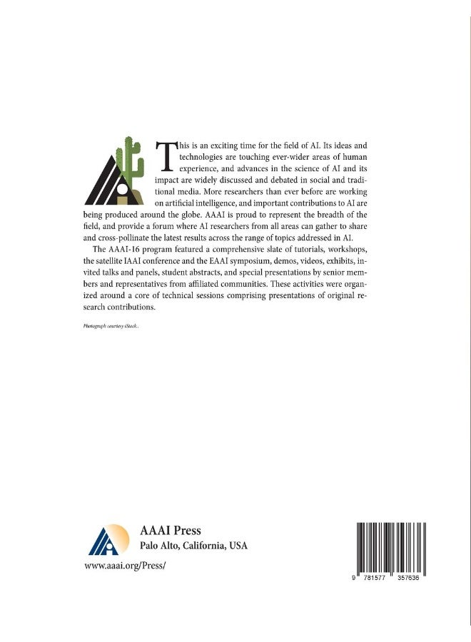 Proceedings of the Thirtieth AAAI Conference on Artificial Intelligence and the Twenty-Eighth Innovative Applications of Artificial Intelligence Conference Volume Three - Image 2