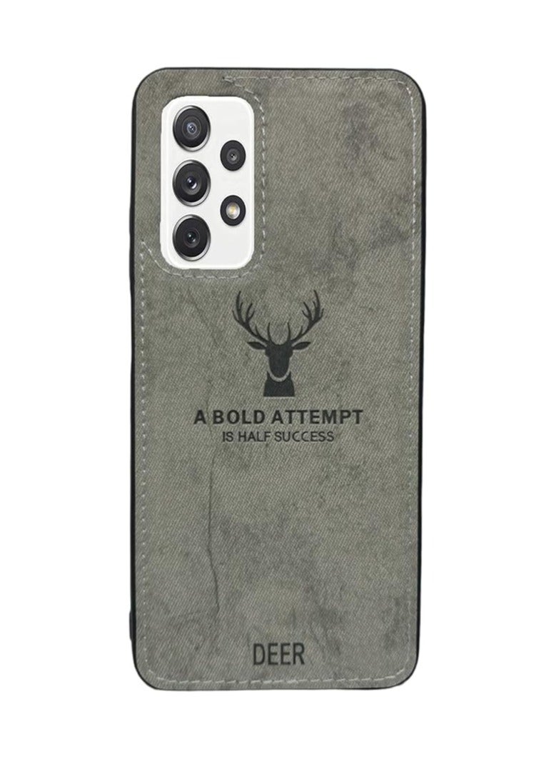 Dirt-Resistant Anti-Shock Full Body Protective Digital Luxury Soft Texture Patterned TPU Cloth Case for Samsung Galaxy A53 (Gray)