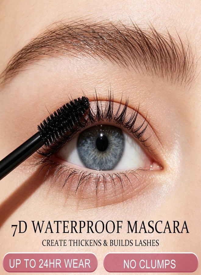 EOIRULA 2PCS 7D Waterproof Volume Mascara, Lengthening Thickening Softer Fuller Lashes Mascara, Long Lasting Natural Curling Lashes for Professional Eye Makeup, Smudge-Proof - Image 3