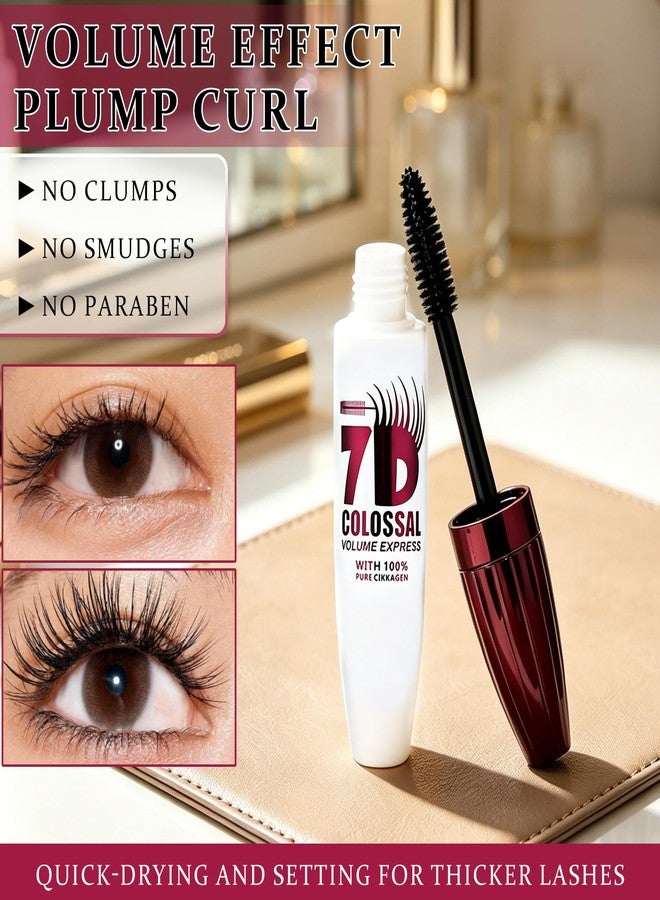 EOIRULA 2PCS 7D Waterproof Volume Mascara, Lengthening Thickening Softer Fuller Lashes Mascara, Long Lasting Natural Curling Lashes for Professional Eye Makeup, Smudge-Proof - Image 2