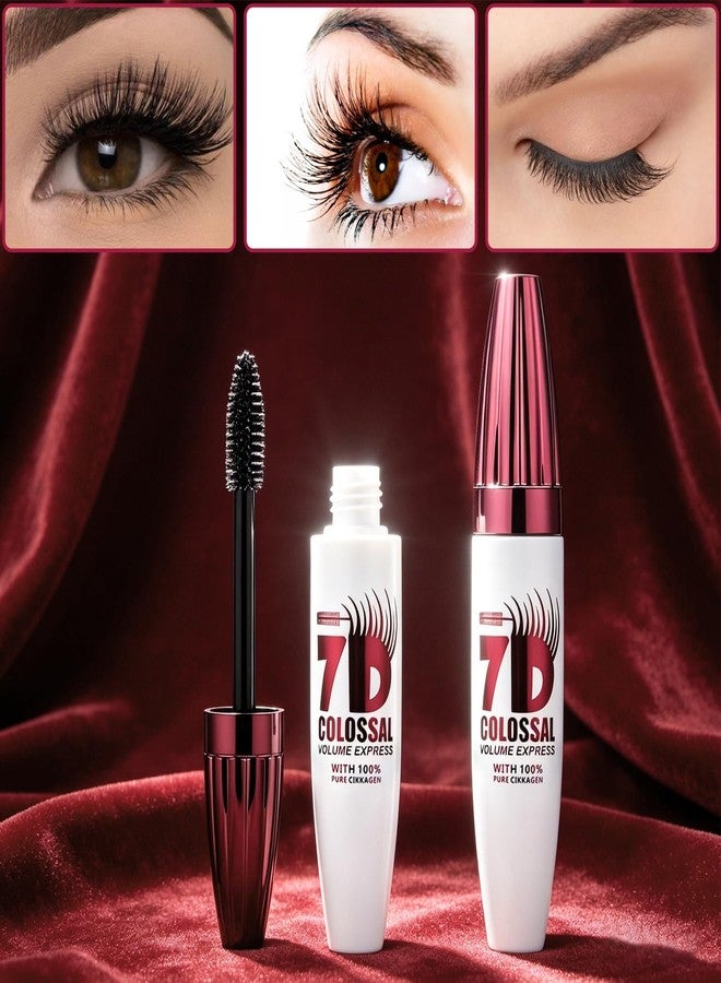 EOIRULA 2PCS 7D Waterproof Volume Mascara, Lengthening Thickening Softer Fuller Lashes Mascara, Long Lasting Natural Curling Lashes for Professional Eye Makeup, Smudge-Proof - Image 4