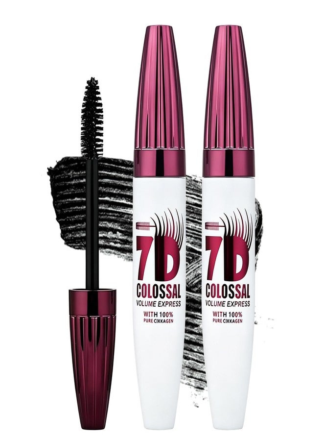 EOIRULA 2PCS 7D Waterproof Volume Mascara, Lengthening Thickening Softer Fuller Lashes Mascara, Long Lasting Natural Curling Lashes for Professional Eye Makeup, Smudge-Proof - Image 1