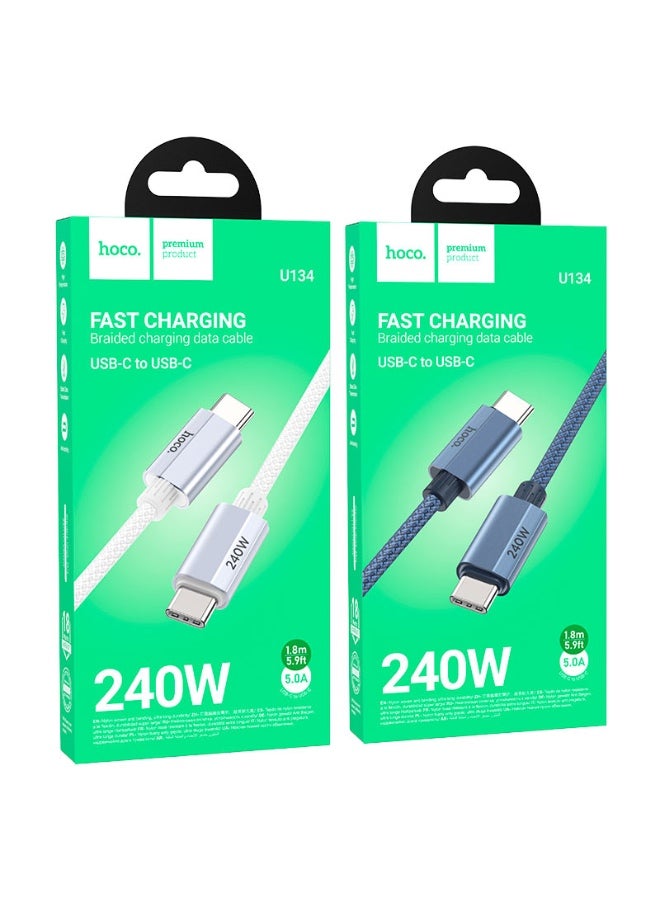 Hoco U134 240w Type c - c fast charging data cable - Image 1