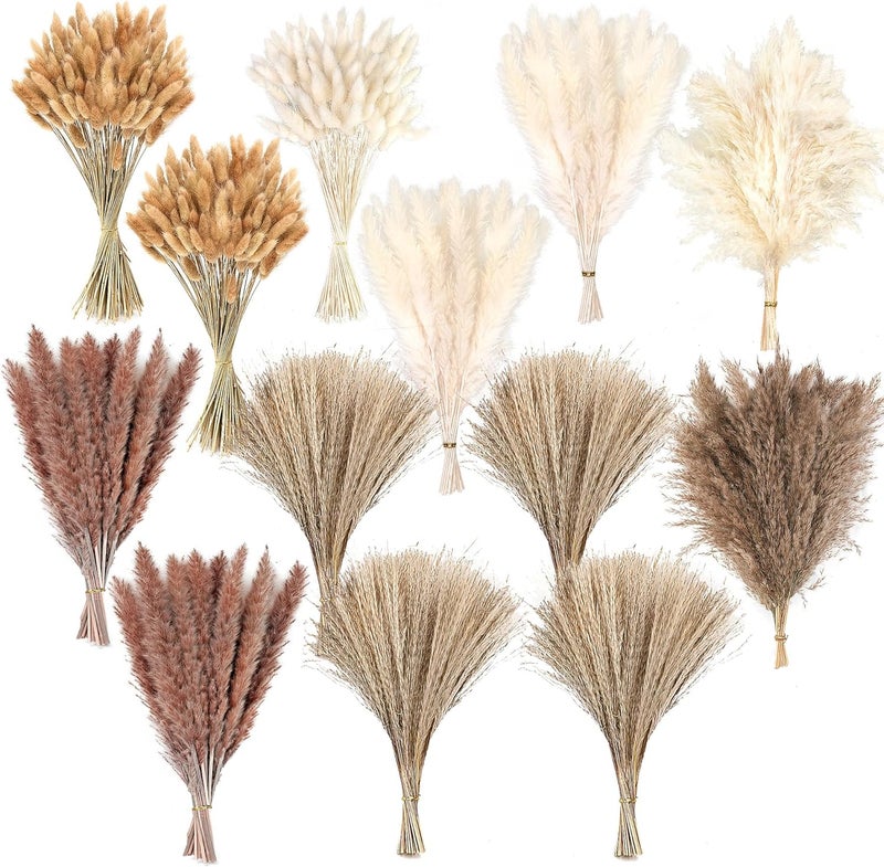 CKBT 300 PCS Dried Pampas Grass Decor, Dried Flower Bouquets for Wedding, Home, Centerpiece Table, Modern Home, Western Living Room, Nurserie, Nursery, Boho Room, Beach, Women Office, and Boho Decor - Image 1