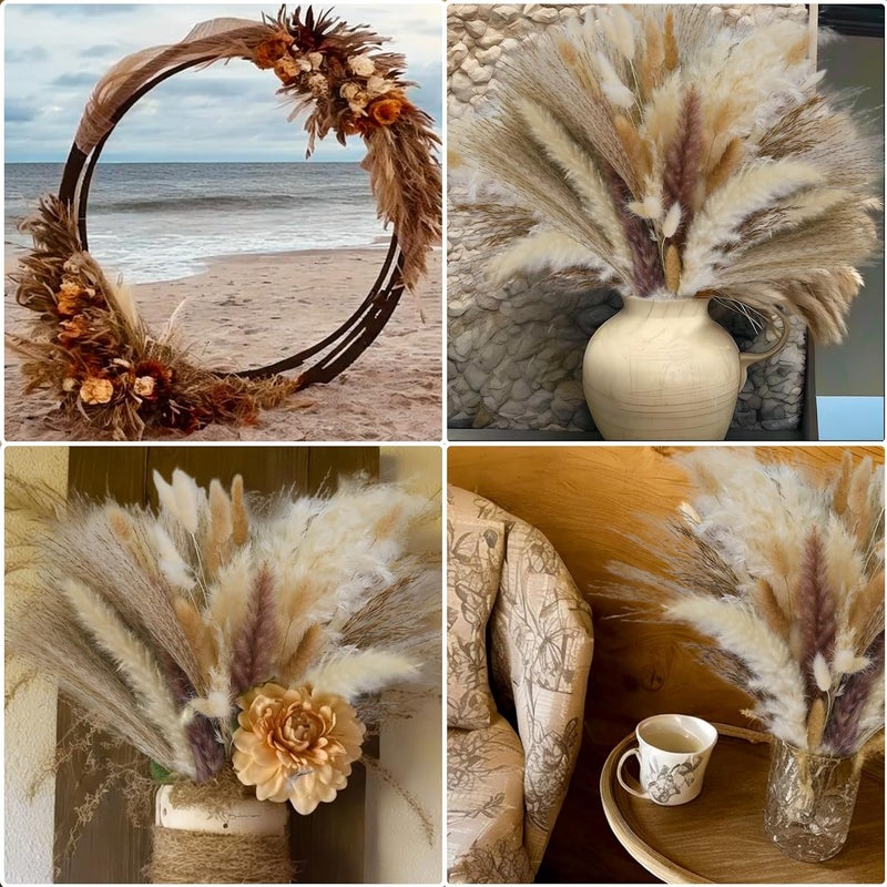 CKBT 300 PCS Dried Pampas Grass Decor, Dried Flower Bouquets for Wedding, Home, Centerpiece Table, Modern Home, Western Living Room, Nurserie, Nursery, Boho Room, Beach, Women Office, and Boho Decor - Image 3