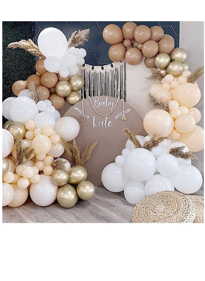 Soofam 122 Piece  Brown Balloon Garland Kit Balloon Arch Kit with Retro Coffee,Blush,White,Grey Balloons for Different Sizes Coffee Wedding Wild Themes  - Image 2