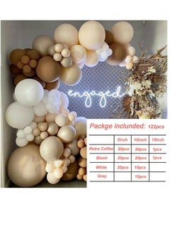 Soofam 122 Piece  Brown Balloon Garland Kit Balloon Arch Kit with Retro Coffee,Blush,White,Grey Balloons for Different Sizes Coffee Wedding Wild Themes  - Image 4