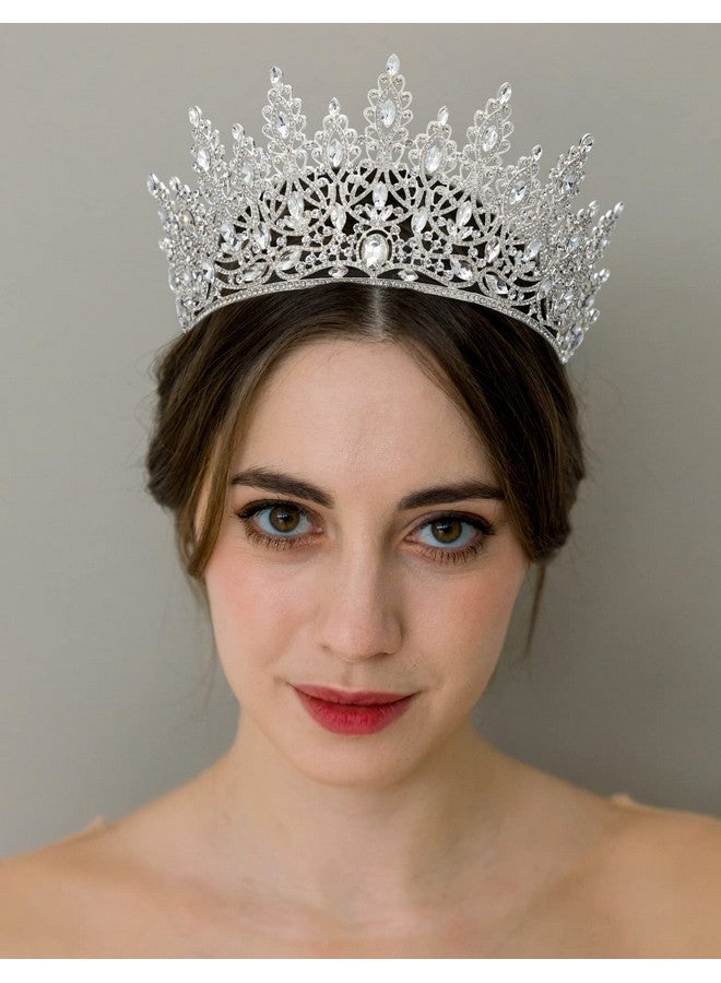 SWEETV Weetv Tiara Crown For Women Wedding Tiara For Bride Crystal Princess Headpiece Girls Quinceanera Prom Pageant Crown Diadem Silver - Image 5