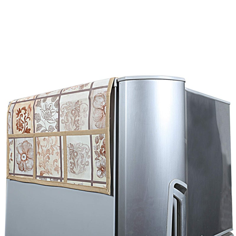 Kuber Industries Kuber Industries Checkered PVC Fridge Top Cover Cream  - Image 5