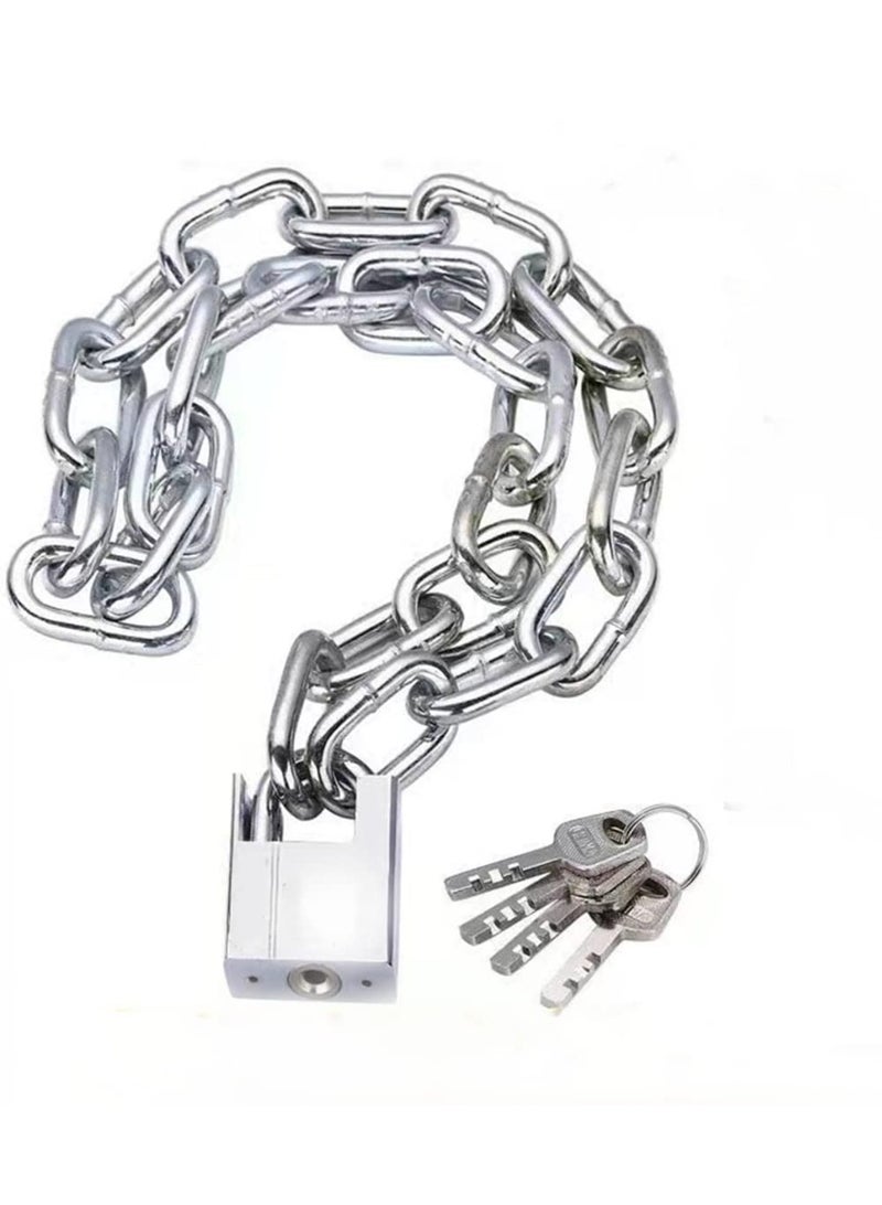 قفل سلسلة الأمان، قفل سلسلة الدراجة، سلسلة أمان محصنة للغلاف الفاخر، لا يمكن قطعها بقواطع البراغي أو الأدوات اليدوية، مثالية للدراجات النارية، الدراجة، المولد، البوابات، الأثاث الخارجي - Image 1