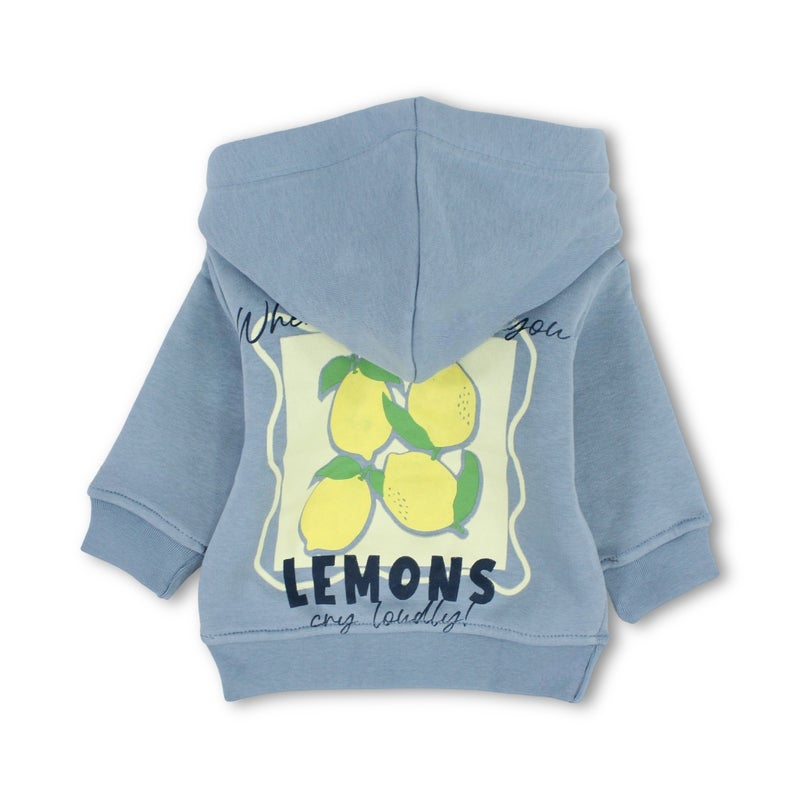 playmore Unisex Baby Hoodie – Baby Blue with “I Squeeze Lemons for Fun!” Print - Image 3
