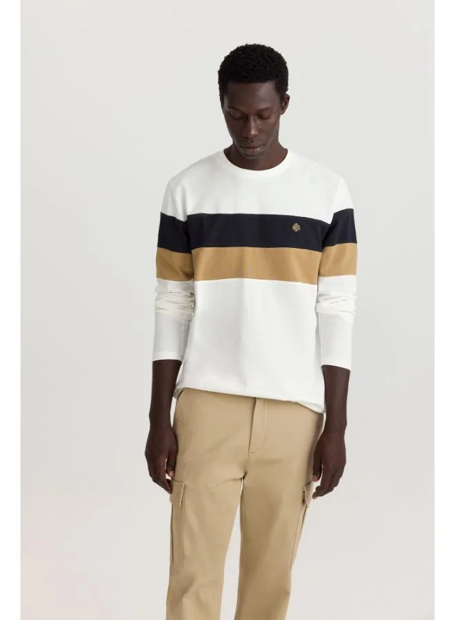 Springfield Piqué long sleeve colour block T-shirt