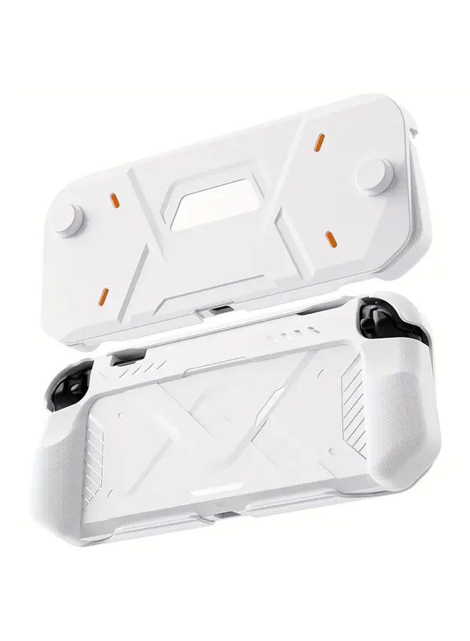 1pc White TPU Soft Back Shell Protective Case For Switch 2 Ergonomic Grip And Strap With PC TPU Grip Cover Shockproof Non Slip Scratch Resistant Removable Protective Case Hard PC Front Cover Accessories Compatible With Switch 2025 Model Host - Image 3