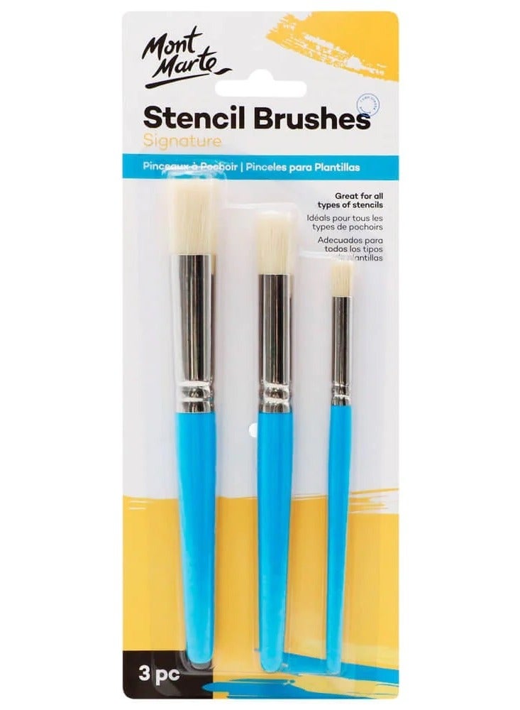 Mont Marte مجموعة فرش رسم توقيع من 3 قطع