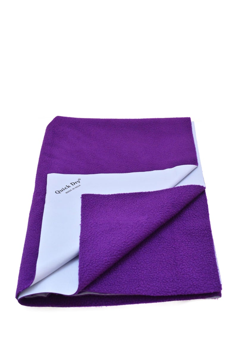 Waterproof Quick Dry Sheet for Baby| Bed Pad Anti-Piling Fleece Extra Absorbent Washable Matress Protector| Baby Bed Protector Sheet for Toddler Children. (Purple, Medium)  - Image 1