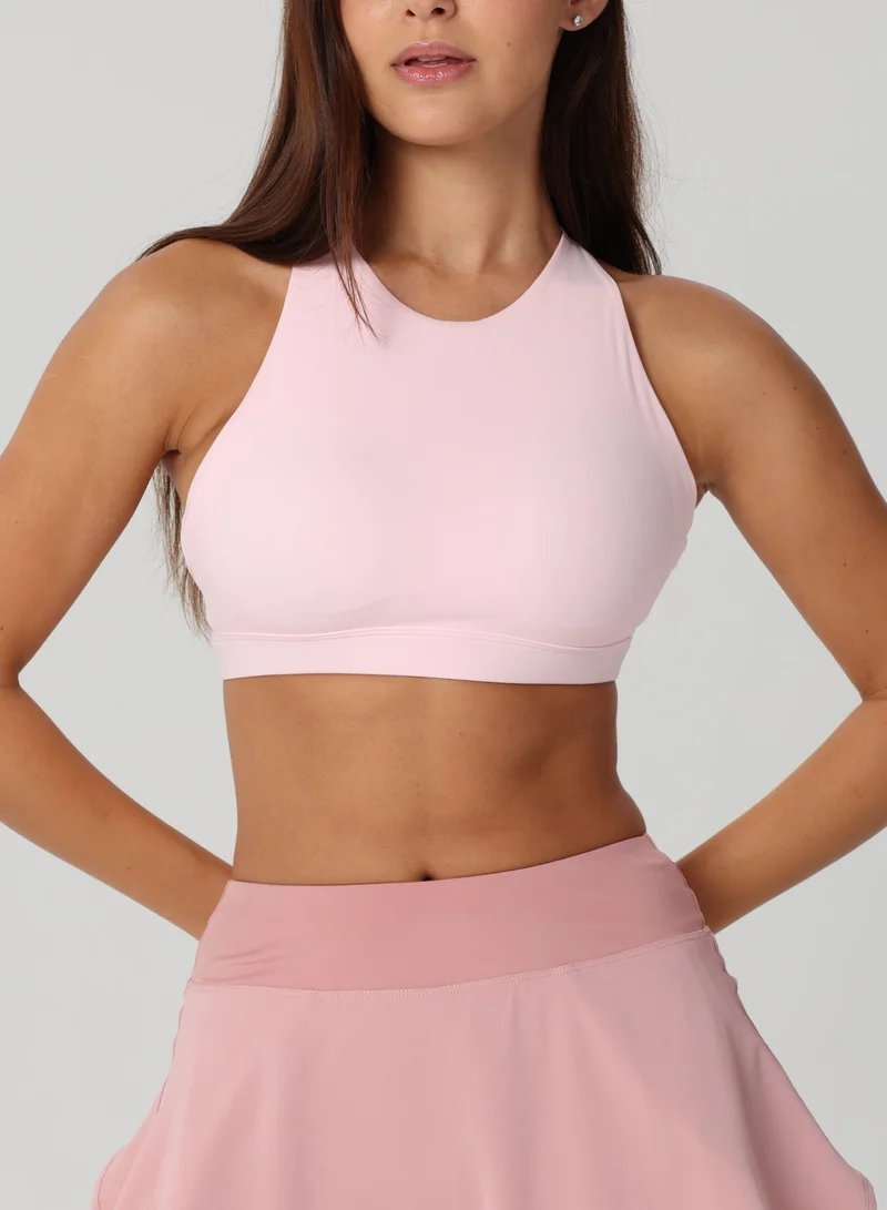 Mohuki Light Pink Olivia High Neck Sports Bra for Women | Best Price UAE