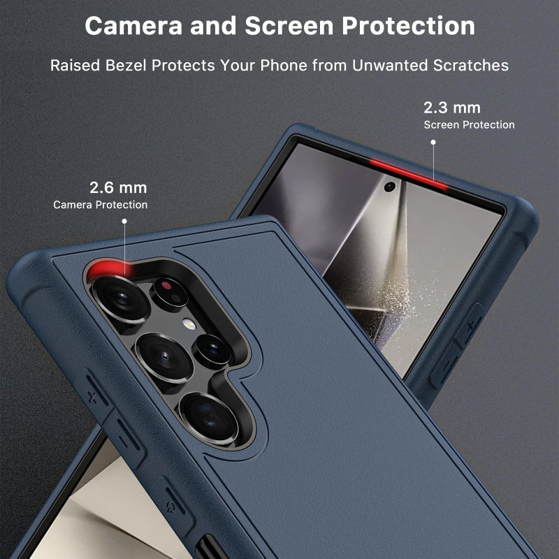 M MYBAT Pro Maverick Series for Samsung Galaxy S24 Ultra Case with Belt Clip Holster, 6.8 inch, Heavy Duty Military Grade Drop Protective Case with 360Â° Rotating Stand (No Screen Protector) Blue - Image 3