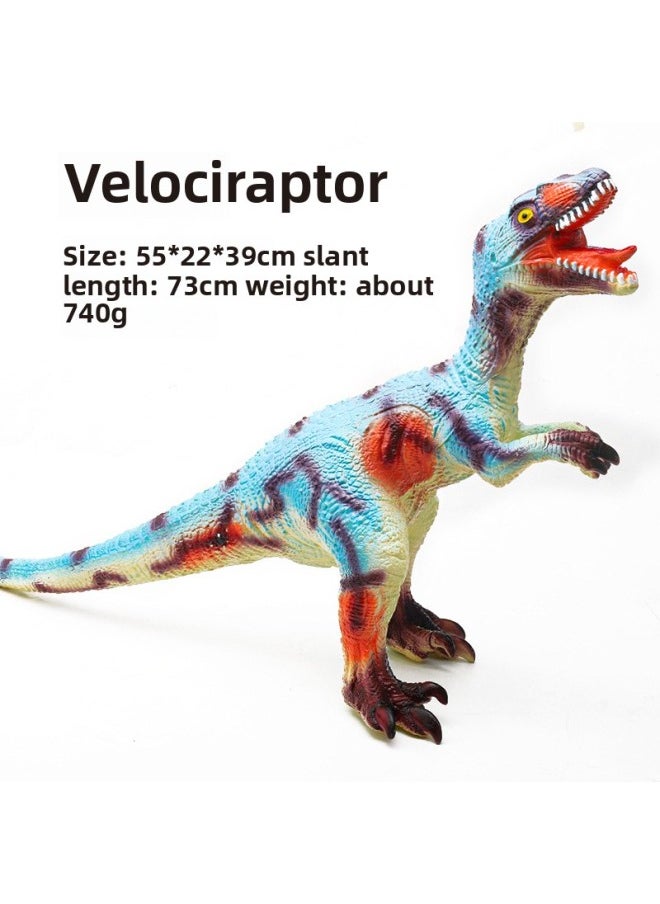 Generic - Large Simulation Soft Rubber Dinosaur Toy Tyrannosaurus Rex Wrist Dragon Model Animal Boy Sound Stall Wholesale-Color:[c66] Raptor-Specifications:Single Cry - Image 1