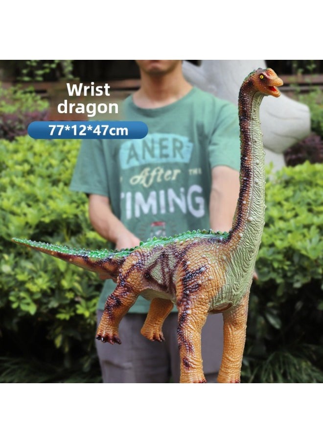 Generic - Large Simulation Soft Rubber Dinosaur Toy Tyrannosaurus Rex Wrist Dragon Model Animal Boy Sound Stall Wholesale-Color:[c66] Raptor-Specifications:Single Cry - Image 1