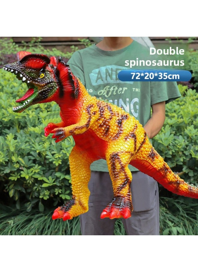 Generic - Large Simulation Soft Rubber Dinosaur Toy Tyrannosaurus Rex Wrist Dragon Model Animal Boy Sound Stall Wholesale-Color:[c66] Raptor-Specifications:Single Cry - Image 1