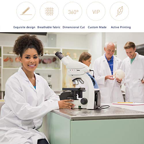 TALVANIA Women’s Lab Coat White Long Sleeve Coats Laboratory Doctor Nurse Uniform (Medium) - Image 3