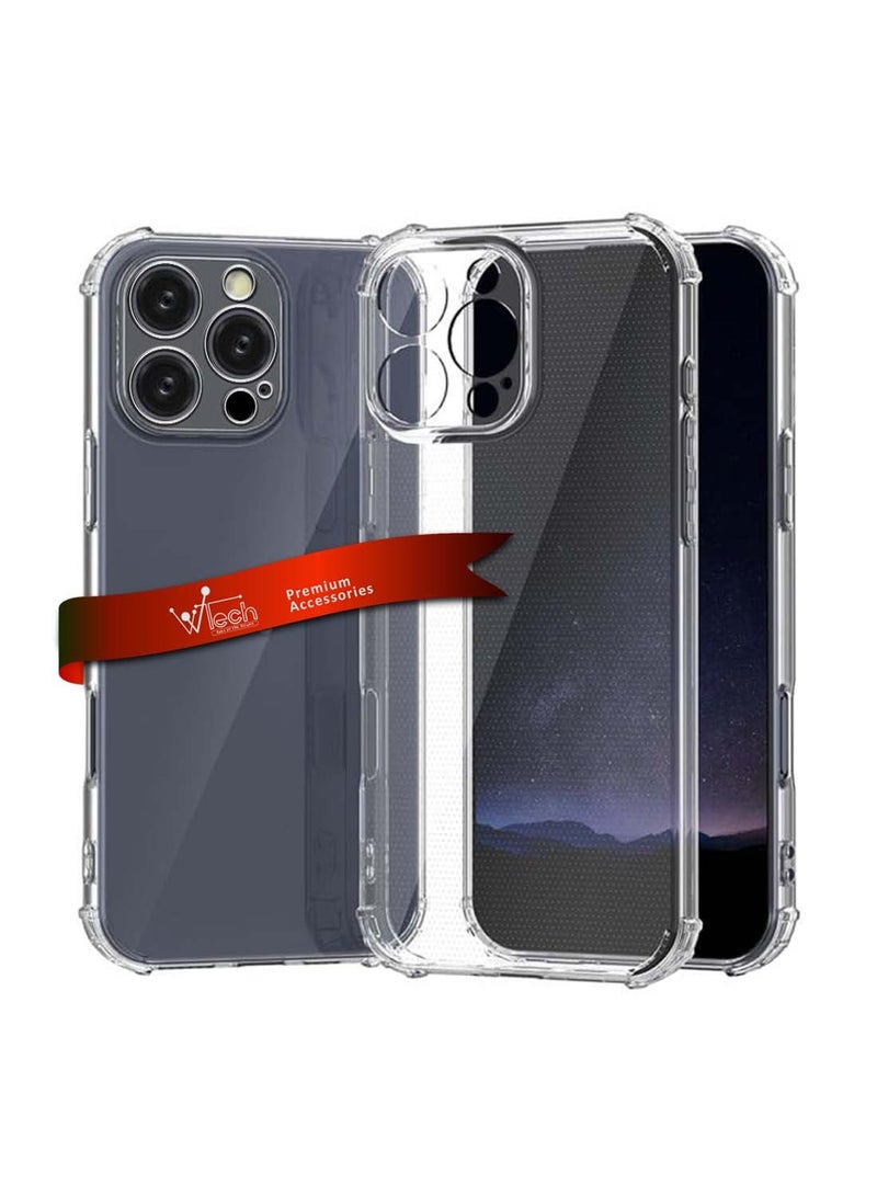 Wtech Apple iPhone 16 Pro Max 2024 TPU Bumper Corners with Hard PC Case Cover - Clear - Image 1