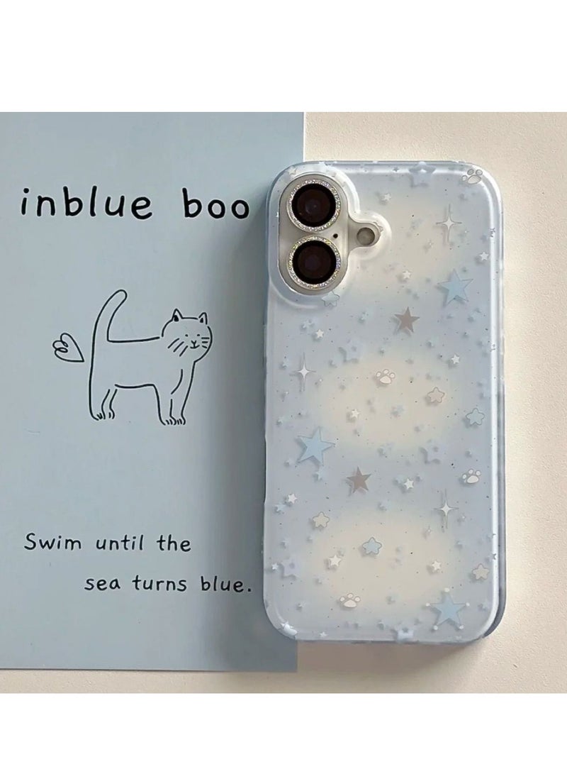 NIBEMINENT Blue Gray Star Protective TPU Case Cover For iPhone 17