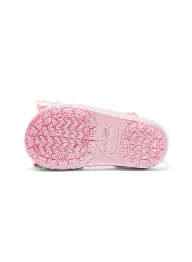 Snoffy Children's Sandals, Girls' Summer Fashion, Little Girls' Bow-tie Closed-toe Soft-soled Jelly Shoes, Mirror Pink, Size 26 - Image 3