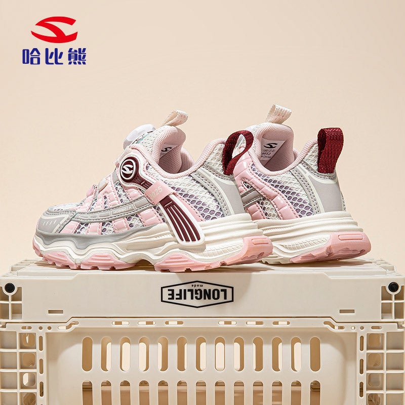 Habixiong Double Net Children'S Net Shoes Autumn Breathable Sneaker New Girls Ultra Light Casual Shoes Button Shoes Generation Hair - Image 4