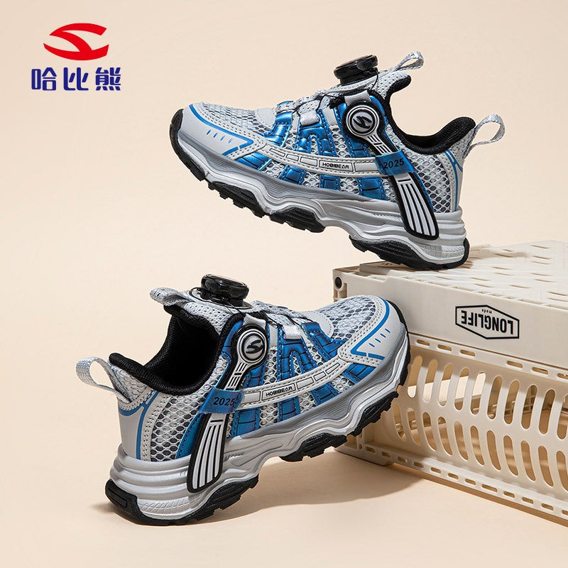 Habixiong Double Net Children'S Net Shoes Autumn Breathable Sneaker New Girls Ultra Light Casual Shoes Button Shoes Generation Hair - Image 3