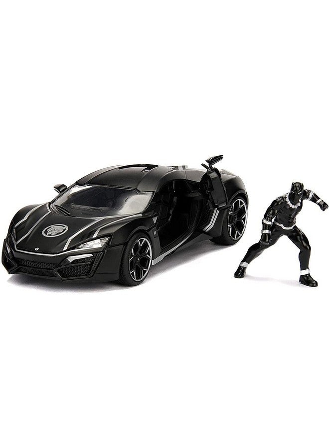 Jada Toys Rubber Marvel Black Panther & Lykan Hypersport Die-cast Car, 1:24 ScaleVehicle & 2.75 Collectible Figurine - Image 2