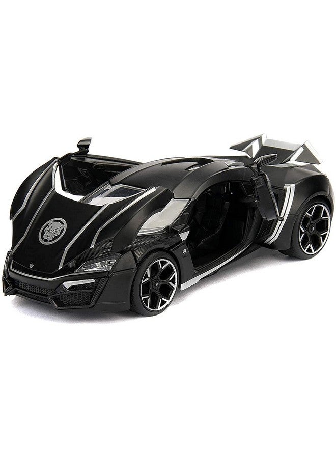 Jada Toys Rubber Marvel Black Panther & Lykan Hypersport Die-cast Car, 1:24 ScaleVehicle & 2.75 Collectible Figurine - Image 4