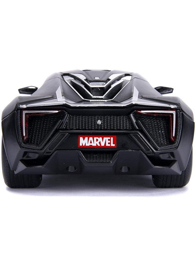 Jada Toys Rubber Marvel Black Panther & Lykan Hypersport Die-cast Car, 1:24 ScaleVehicle & 2.75 Collectible Figurine - Image 3