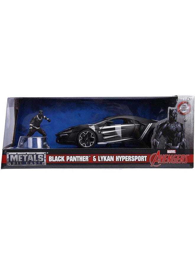 Jada Toys Rubber Marvel Black Panther & Lykan Hypersport Die-cast Car, 1:24 ScaleVehicle & 2.75 Collectible Figurine - Image 5