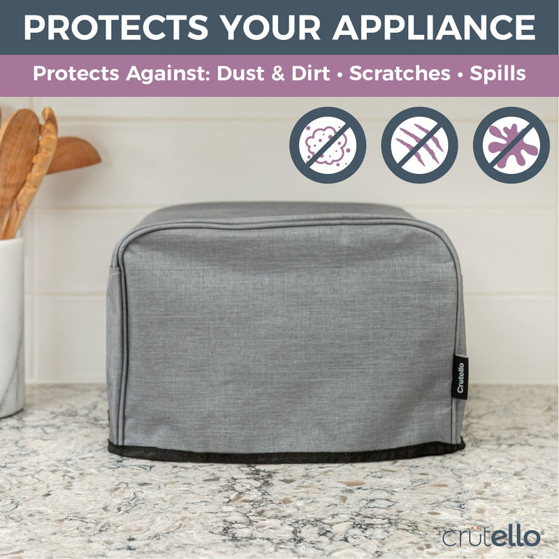 Crutello 4 Slice Toaster Cover with Storage Pockets - Small Appliance Dust Covers, Toaster 4 Slice Carrying Case, Compatible with Cuisinart and Sunbeam 4 Slice Toaster Cover - Image 4