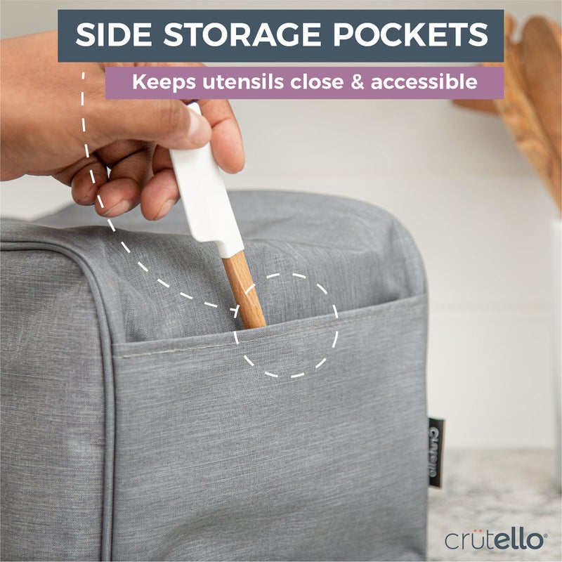 Crutello 4 Slice Toaster Cover with Storage Pockets - Small Appliance Dust Covers, Toaster 4 Slice Carrying Case, Compatible with Cuisinart and Sunbeam 4 Slice Toaster Cover - Image 5