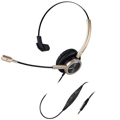MAIRDI Cell Phone Headset with Microphone Noise Canceling, Laptop Headset 3.5mm Jack for Office Work, Phone Headset for iPhone Computer Samsung Androids Tablets Skype Teams Video Conference - Image 1