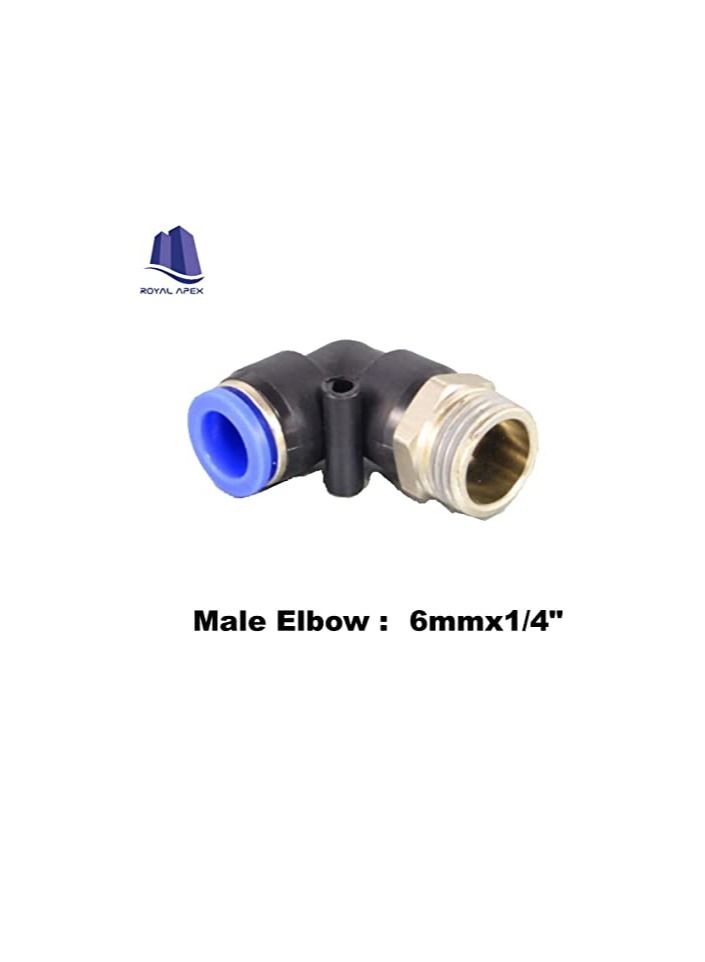 PU Pipe & Fittings Polyurethane | Pneumatic Pipe Push in to Connect Fittings (Male Elbow - Pack of 5, 6mmx1/4") - Image 3