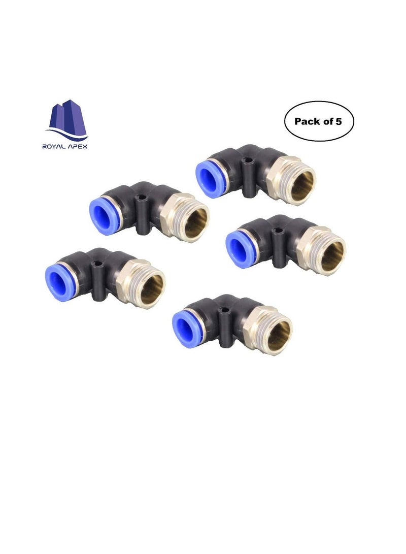 PU Pipe & Fittings Polyurethane | Pneumatic Pipe Push in to Connect Fittings (Male Elbow - Pack of 5, 6mmx1/4") - Image 2