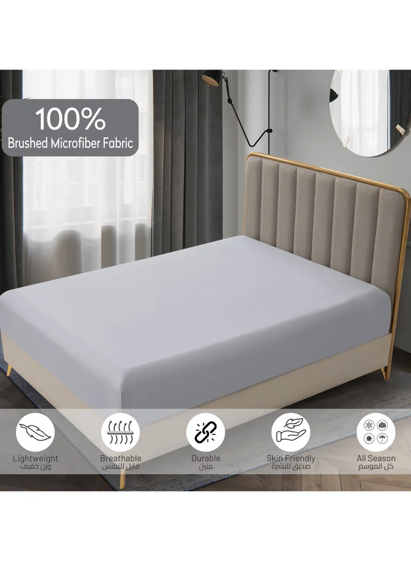 Donetella Bedding Fitted Sheet - Fits 90x190 Cm Bed For Single Bed 2 Pcs (1 Fitted Sheet and 1 Pillowcase) - 30 Cm Deep Pocket - Solid Bed Sheet