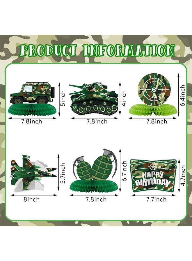Tinlade 9 Pieces Army Party Decorations Camouflage Birthday Party Decorations Military Honeycomb Centerpieces For Tables Decorations For Boys Girls Birthday Party Baby Shower Supplies Decor Photo Prop - Image 2