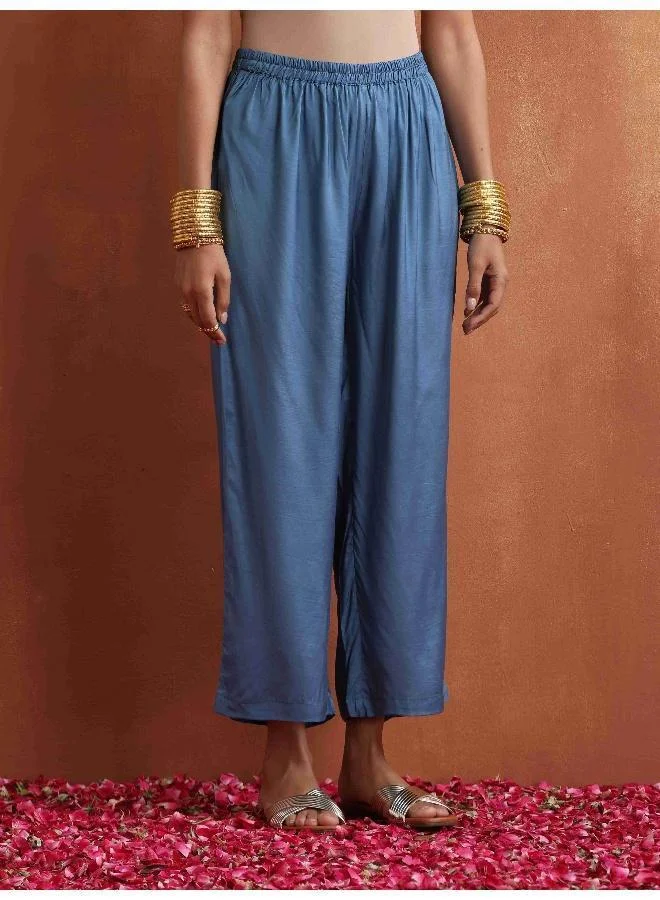 trueBrowns Orange Print A-line Kurta Set